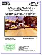 City Worker Killed When Struck by a Dump Truck in Washington State
