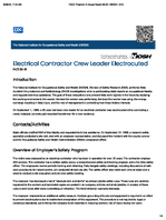 Electrical Contractor Crew Leader Electrocuted FACE 8845