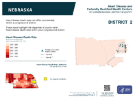 NE Congressional District 02 Heart Disease and Federally Qualified Health Centers Map 118th Congress