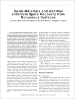 Swab Materials and Bacillus anthracis Spore Recovery from Nonporous Surfaces