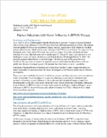 Human Infections with Novel Influenza a H7N9 Viruses April 5 2013 1000 am ET