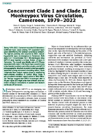 Concurrent Clade I and Clade II Monkeypox Virus Circulation Cameroon 19792022