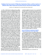 Guidance for Assessment of Polio Virus Vaccination Status and Vaccination of Children Who Have Received Polio Virus Vaccine Outside the United States