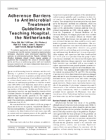 Adherence Barriers to Antimicrobial Treatment Guidelines in Teaching Hospital the Netherlands