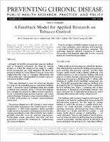 A Feedback Model for Applied Research on Tobacco Control
