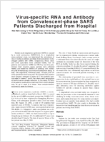 Virusspecific RNA and Antibody from Convalescentphase SARS Patients Discharged from Hospital