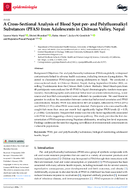 A CrossSectional Analysis of Blood Spot perand Polyfluoroalkyl Substances PFAS from Adolescents in Chitwan Valley Nepal