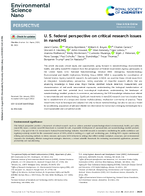 U S Federal Perspective on Critical Research Issues in nanoEHS
