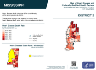 MS Congressional District 02 Heart Disease and Federally Qualified Health Centers Map 119th Congress