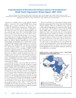 Implementation of Rotavirus Surveillance and Vaccine Introduction  World Health Organization African Region 20072016