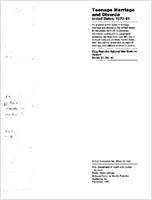 Teenage Marriage and Divorce United States 19701981