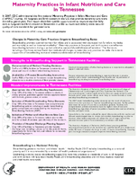 Maternity Practices in Infant Nutrition and Care mPINC in Tennessee 2010
