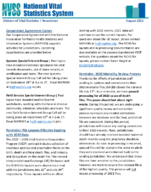 National Vital Statistics System Division of Vital Statistics newsletter  August 2021