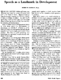 Speech as a landmark in development