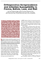 Orthopoxvirus Seroprevalence and Infection Susceptibility in France Bolivia Laos and Mali