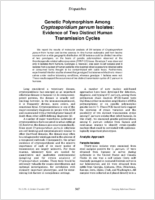 Genetic polymorphism among Cryptosporidium parvum isolates evidence of two distinct human transmission cycles