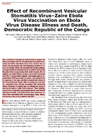 Effect of Recombinant Vesicular Stomatitis VirusZaire Ebola Virus Vaccination on Ebola Virus Disease Illness and Death Democratic Republic of the Congo