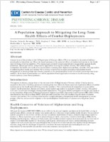 A Population Approach to Mitigating the LongTerm Health Effects of Combat Deployments