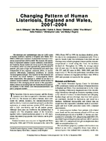 Changing Pattern of Human Listeriosis England and Wales 20012004