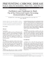 Facilitators and Challenges to StartUp of the Colorectal Cancer Screening Demonstration Program
