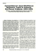 Campylobacter jejuni Multilocus Sequence Types in Humans Northwest England 20032004