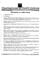 Bibliography on Health Indexes Number 1 1987