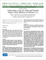 Relationship of Age for Grade and Pubertal Stage to Early Initiation of Substance Use