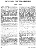 Safeguards for vital statistics
