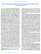 HealthCare Provider Screening for Tobacco Smoking and Advice to Quit  17 Countries 20082011