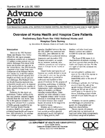 Overview of Home Health and Hospice Care Patients Preliminary Data From the 1992 National Home and Hospice Care Survey