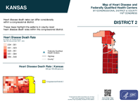 KS Congressional District 02 Heart Disease and Federally Qualified Health Centers Map 119th Congress
