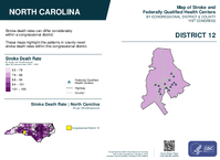 NC Congressional District 12 Stroke and Federally Qualified Health Centers Map 119th Congress