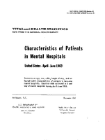 Characteristics of Patients in Mental Hospitals United States AprilJune 1963