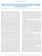 Sudden Deaths Among Oil and Gas Extraction Workers Resulting from Oxygen Deficiency and Inhalation of Hydrocarbon Gases and Vapors  United States January 2010March 2015