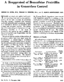 A reappraisal of benzathine penicillin in gonorrhea control