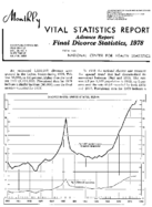 Advance Report Final Divorce Statistics 1978 July 311980