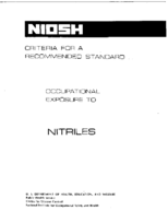 Criteria for a Recommended Standard Occupational Exposure to Nitriles 1978