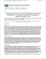 Association Between Perceived Food Environment and SelfEfficacy for Fruit and Vegetable Consumption Among US Adults 2007