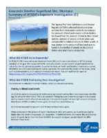 Anaconda Smelter superfund site  Montana Summary of ATSDRs Exposure Investigation EI