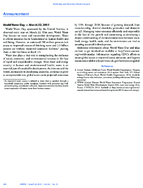 Announcement World Water Day  March 22 2015