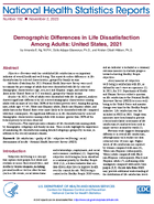 Demographic Differences in Life Dissatisfaction Among Adults United States 2021
