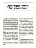 1951 Influenza Epidemic England and Wales Canada and the United States