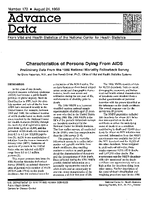 Characteristics of Persons Dying From AIDS Preliminary Data From the 1986 National Mortality Followback Survey