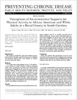 Perceptions of Environmental Supports for Physical Activity in African American and White Adults in a Rural County in South Carolina