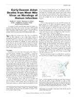 EarlySeason Avian Deaths from West Nile Virus as Warnings of Human Infection