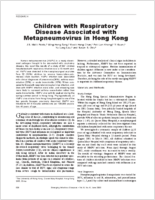 Children with Respiratory Disease Associated with Metapneumovirus in Hong Kong