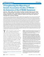 STrengthening the REporting of Genetic Association Studies STREGA An Extension of the STROBE Statement