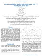 Acute Occupational PesticideRelated Illness and Injury  United States 20072010