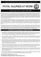 Fatal Injuries at Work Massachusetts Fatality Update 20072008