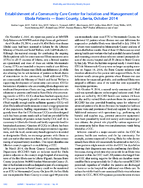 Establishment of a Community Care Center for Isolation and Management of Ebola Patients  Bomi County Liberia October 2014